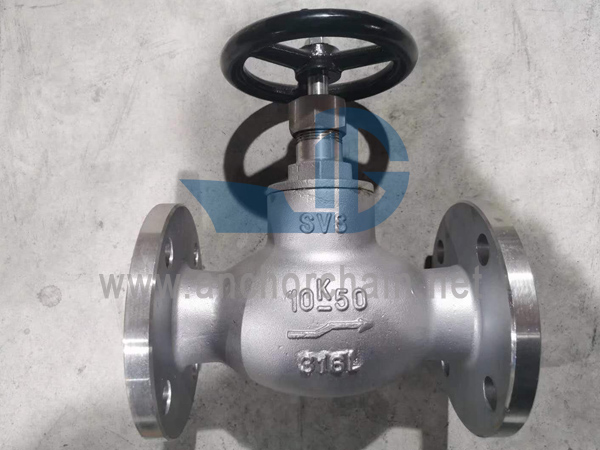 دریچه‌های گلوب با پیچ از جنس استنلس استیل JIS F 7409 16K SCS16